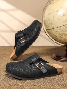 Bohemian Style Slip-On Mules, Textile Upper, Eva Sole, Round Toe, Wide Fit, All Seasons, Casual Sporty Shoes, Comfortable Daily Wear