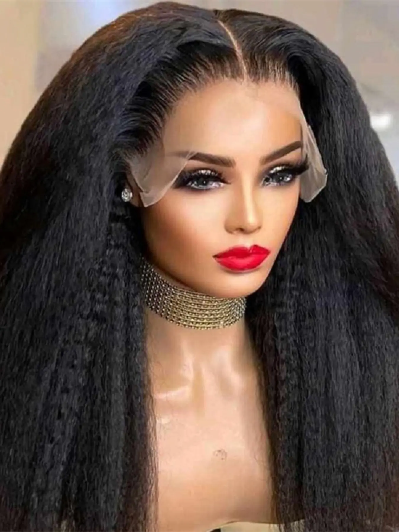 Yaki 30-Inch Soft Twist Straight Wig, 180 Density, 13x4x1 Lace Front, Synthetic Style, Daily Wear, Women's Hairpiece, Premium Synthetic Wigs