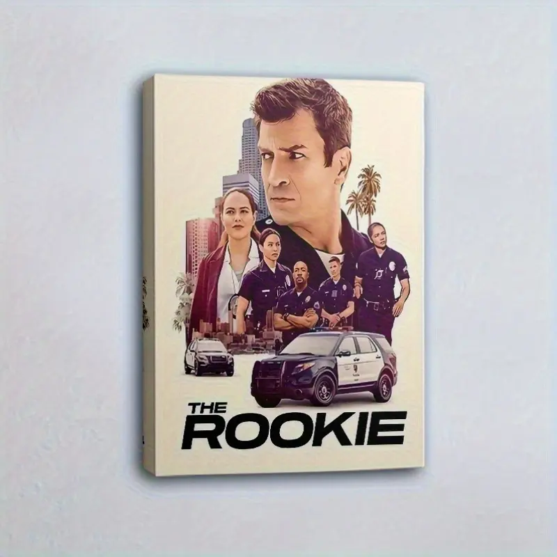 1pc Framed 2D Flat Canvas Print The Rookie TV Series Poster, Perfect for Living Room, Bedroom, Office, Dorm Room, and Apartment Decoration