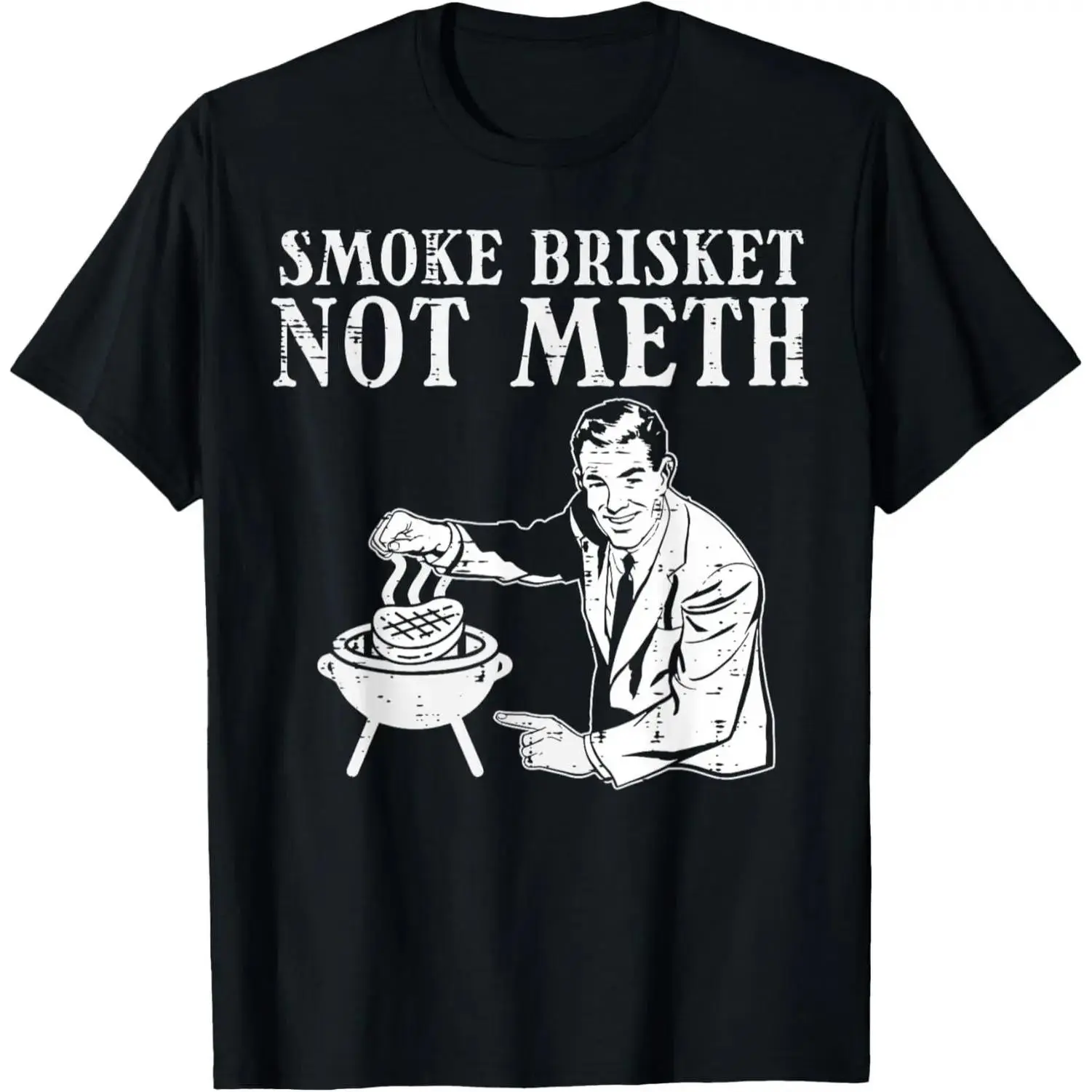 Men's Casual Short-Sleeve Round-Neck T-Shirt, BBQ Dad Apparel for Brisket Grilling Enthusiasts and Meat Lovers (Sports & Outdoor Clothing)
