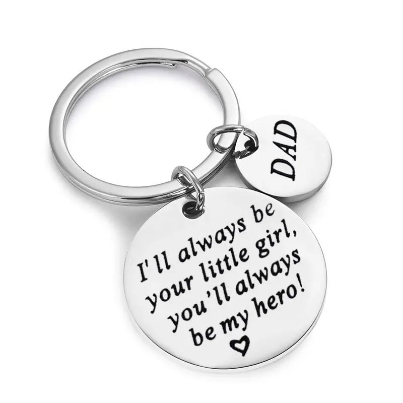 To My Dad Keychain I'll aways be your little girl Father's Day gift tag Keychain Necklace Father Daughter Gift Keychain