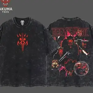 Darth Maul villain Vintage Retro  Washed T-shirt, Soft Wearable Gift, Movie Lovers Graphic Tee, Vintage Streetwear for Daily Fit, Movie Superhero Lover, Y2K,MCU, DCU VOK, Oversize Shirt, Vintage Outfit SGZ ZSG
