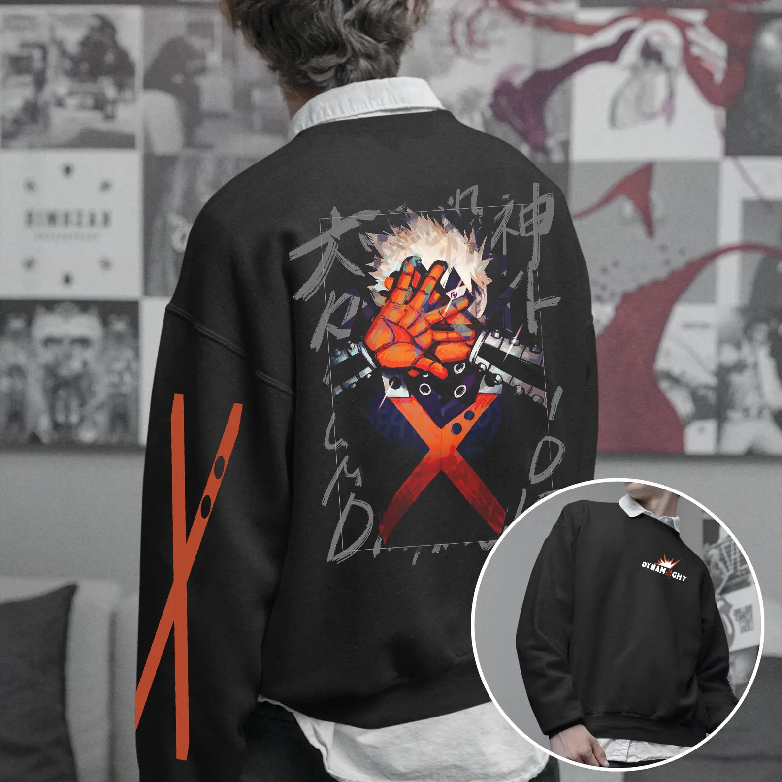 My Hero Academia Dynamight Hero Bakugo Katsuki Sweatshirt, Anime Streetwear, Cosplay Outfit