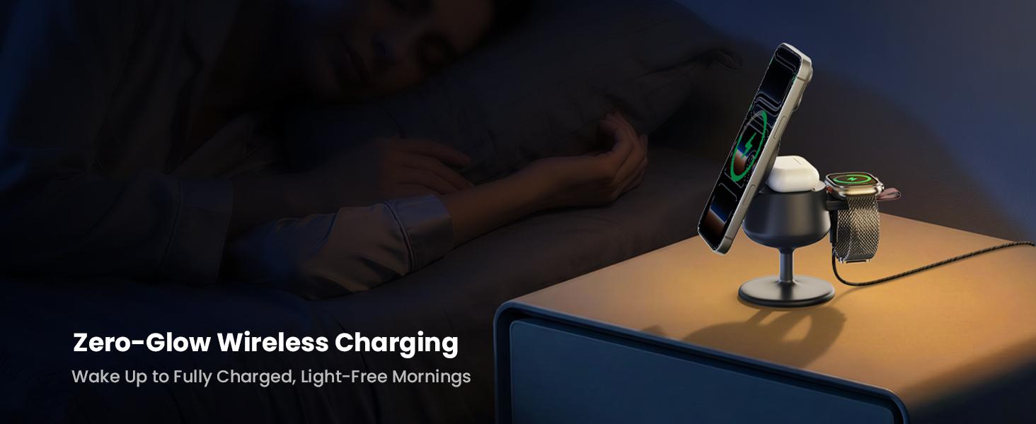GEEKERA Foldable MagSafe Charger,25W Qi2.2-Certified Palm-Sized Travel-Ready 3-in-1 Charging Station,Wireless Charger for iPhone 17 Air 16 15 14 13 12 Series,Apple Watch Series 1-10/Ultra,AirPods Pro with 45W Adapter