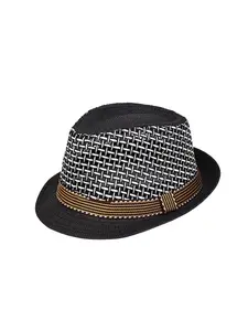 Breathable Striped Straw Hat, Vintage Summer Panama Sun Hat, Beach Vacation Classic Gentleman Braided Grass Hat, Trilby Hat, Casual Hat, High Quality Hat
