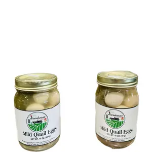 Farmhouse at Saccos Mild Quail Eggs 16 oz Jar Perfect for Any Occasion Can be Ate by Themselves or in Salad or in Other Dishes
