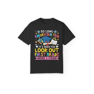 1st Grade Promotion T-Shirt for Boys & Girls - Kindergarten Graduation Outfit with "It's Been Fun Look Out 1st Grade Here I Come", Round Neck Casual Shirt Suitable for Kids 3-13 Years