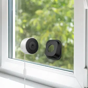 2K Dual‑Band WiFi Indoor Window Security Camera, Glass‑Mount No‑Drill Install, Clear Outdoor View Through Window, Color Night Vision, AI Motion Detection, Angle Mount Included, Easy Setup with Magnetic for Home & Apartment