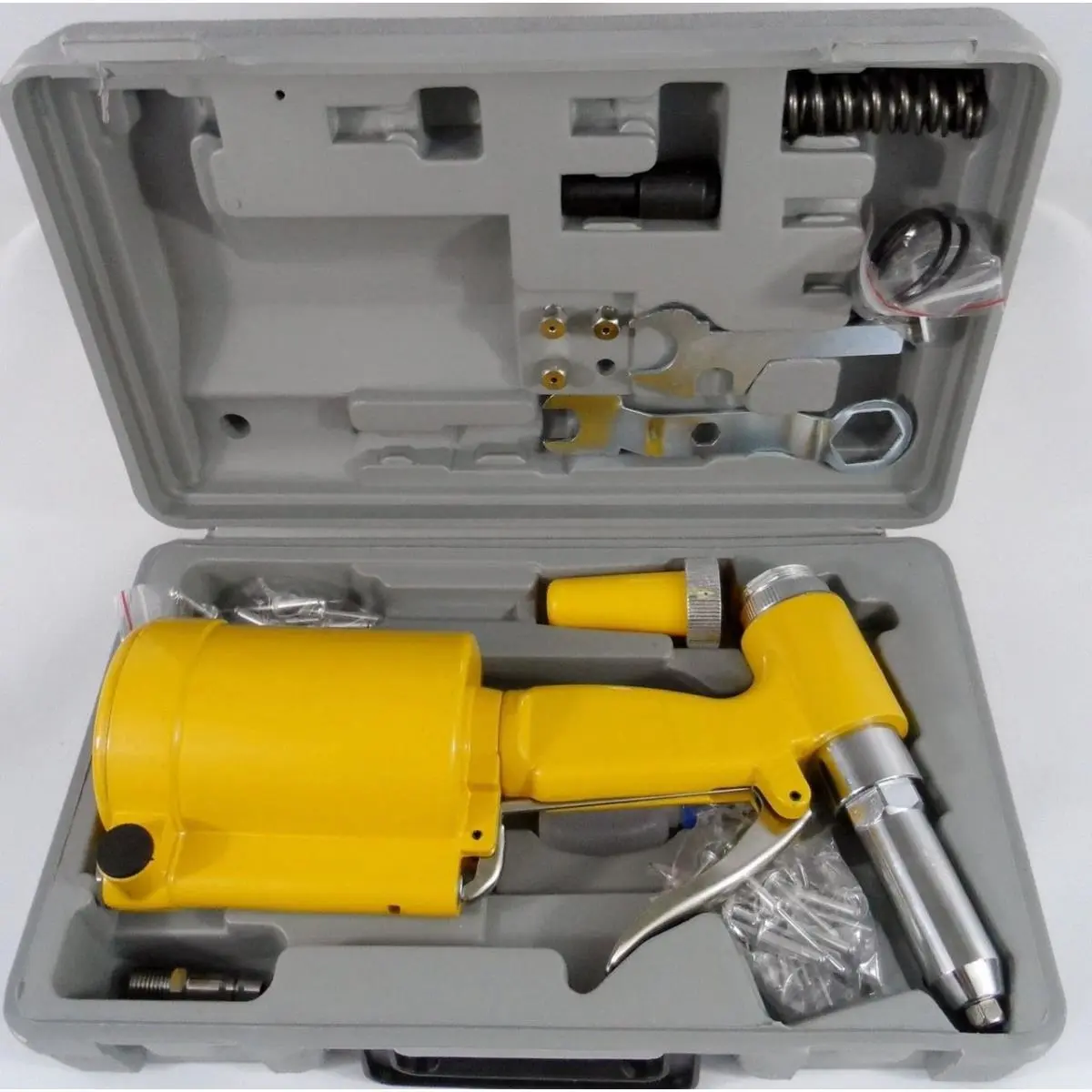 212 MAIN Portable Pneumatic Hydraulic Rivet Gun, Power Tool Riveting Kit with Storage Case