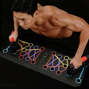 28-In-1 Multi-Functional Push-Up Board, Foldable Colorful Zones, Ergonomic Handle, Portable Home Fitness Equipment, Home Exercise Machine, Push Up Stand, Chest, Shoulder, Arm Training
