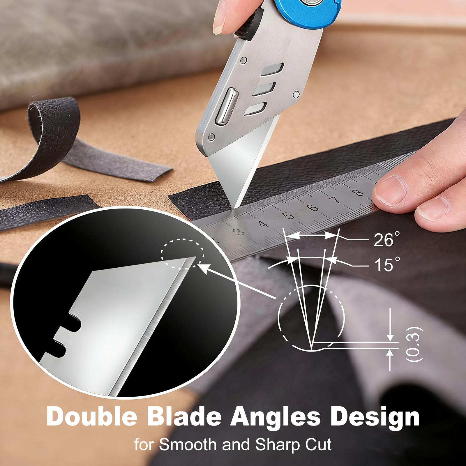 Heavy Duty SK5 Carbon Steel Utility Knife Blades | Maximum Durability Box Cutter Refills for Tough Cutting Tasks | Upgraded Storage Dispenser Box Included | Compatible with All Major Retractable Utility Knives & Box Cutters