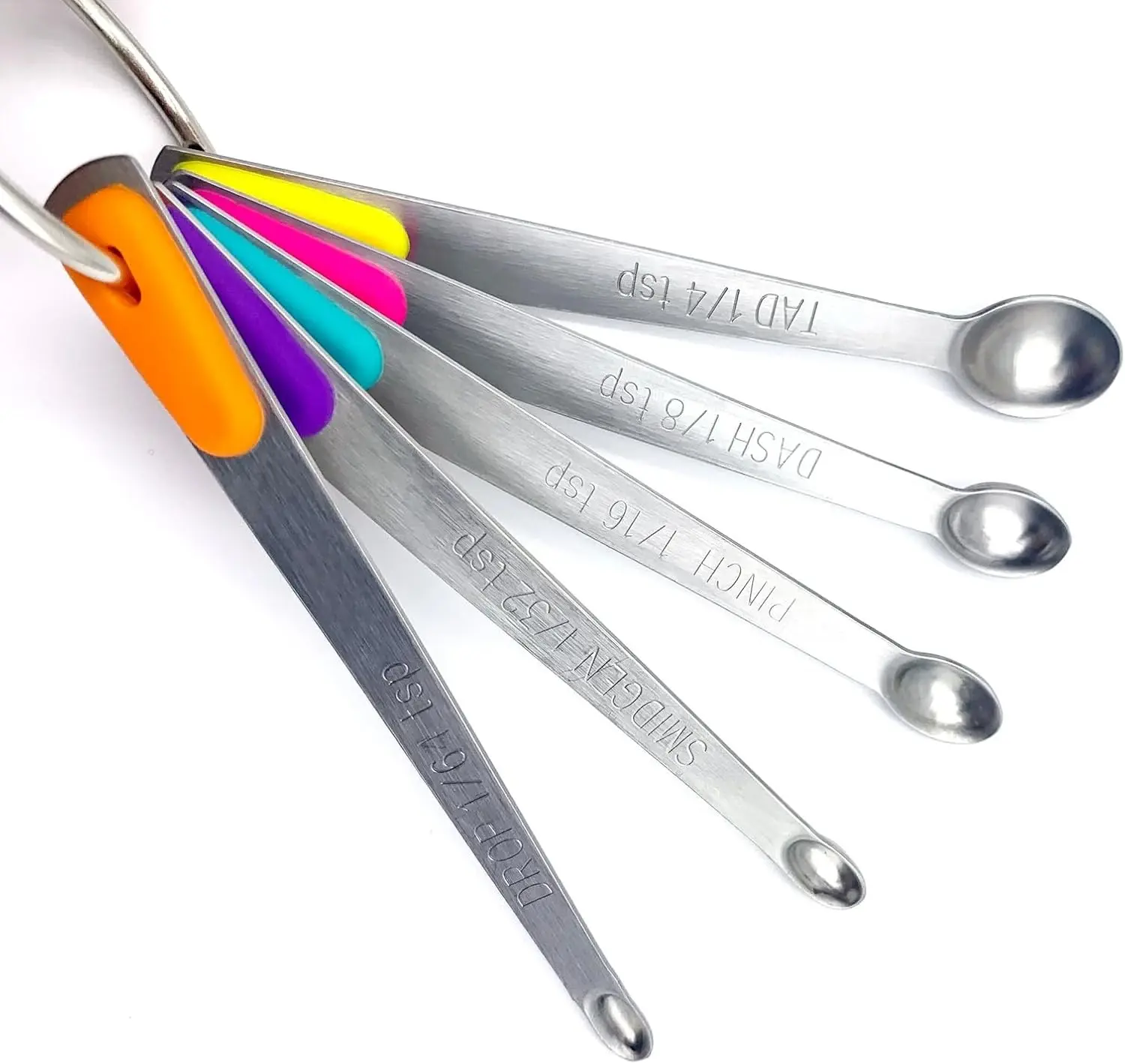 Measuring Spoons Set, Small Measuring Spoon 1/64, 1/32, 1/16, 1/8, 1/4 tsp, Mini Measuring Spoons, Stainless Steel Measuring Spoons, Set of 5