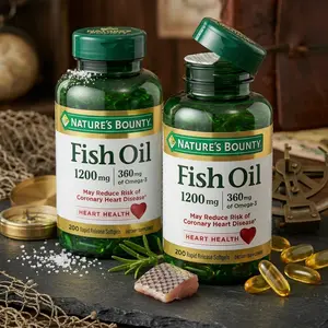 Nature’s Bounty Fish Oil Omega 3 Softgels 1200mg with EPA & DHA | Daily Omega-3 Supplement for Heart-Friendly Wellness Habits, Cellular Support and Everyday Routine Balance