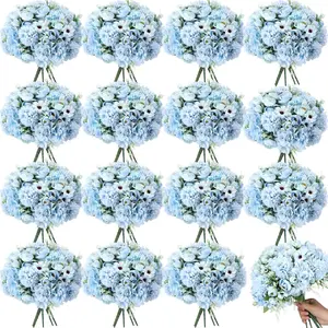 24 Bundles Peonies Artificial Flowers Faux Roses Artificial Flowers Hydrangea Bouquet for Wedding Table Centerpiece Floral Vase Home Office Bridal(Blue)