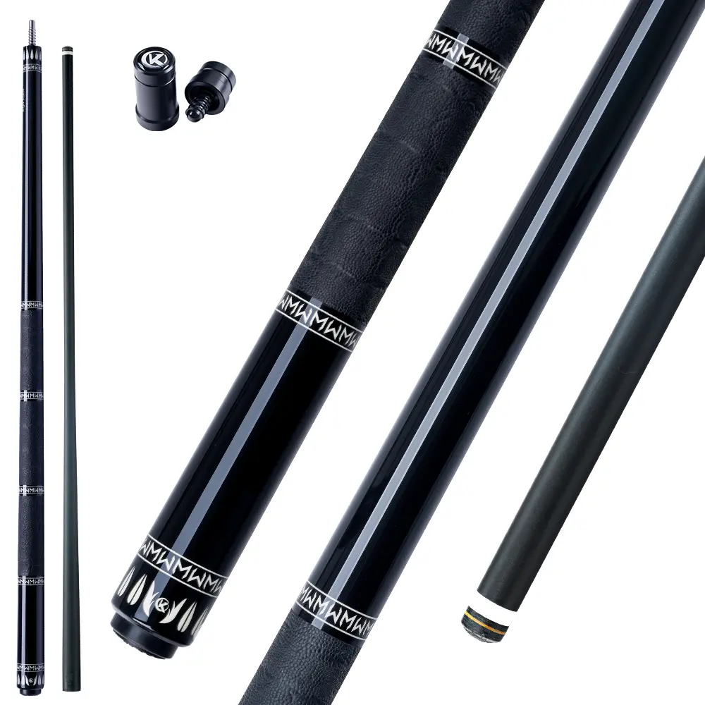 Pool Cue Stick Maple or Carbon Fiber Shaft Low Deflection 4-in-1 Maple Butt 12mm Tip 3/8x8 Joint for Adults KONLLEN