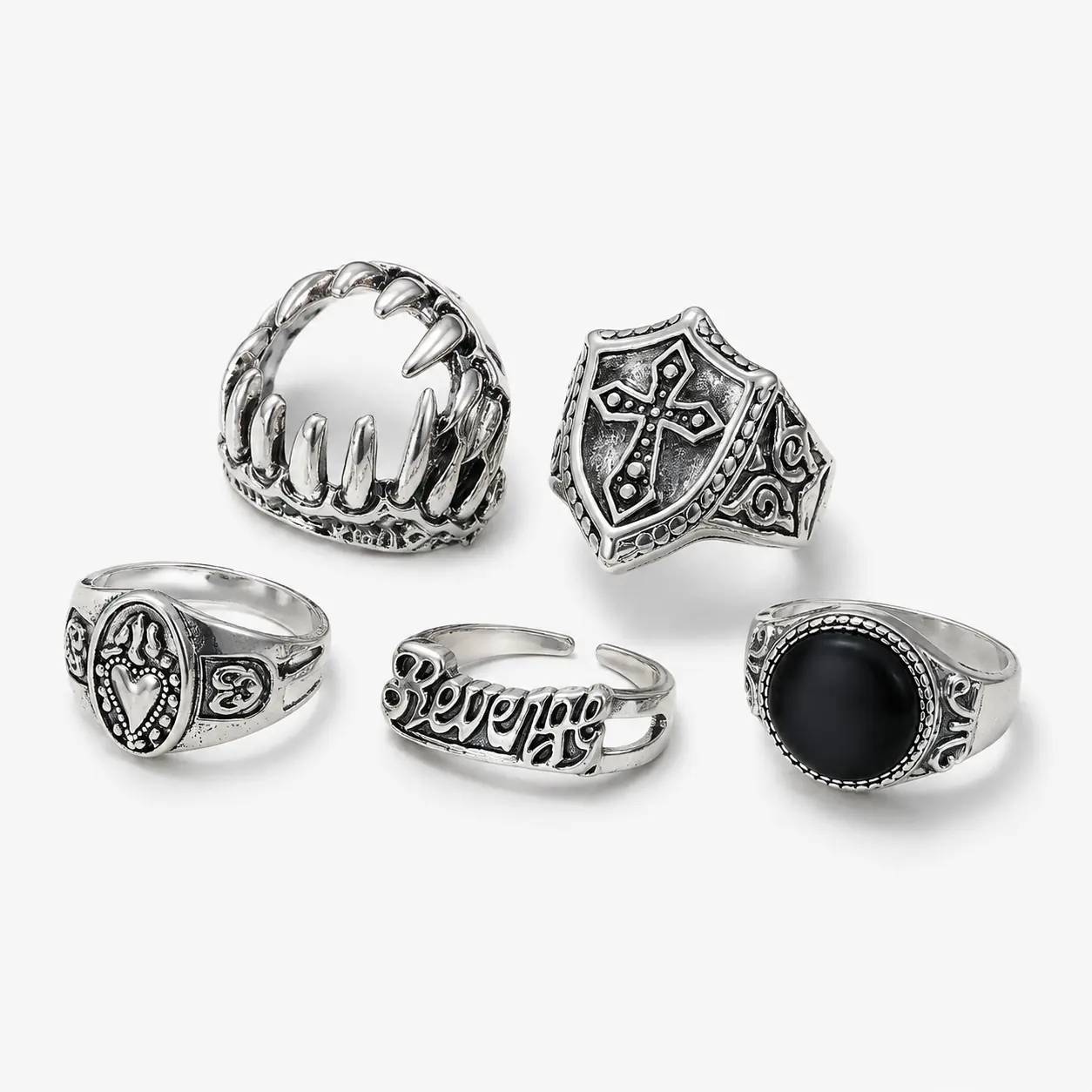 Your Everyday Statement Rings - Perfect for Any Look Streetwear Denim Vibes Leather Look Edgy Accessory Silver Essential