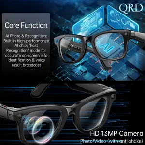 Qrd 2026 New Model 13mp Ai Smart Wearable Glasses, Magnetic Wireless Bluetooth-compatible Calling, HD Camera, Waterproof, 290mah, Mobile Compatible Device