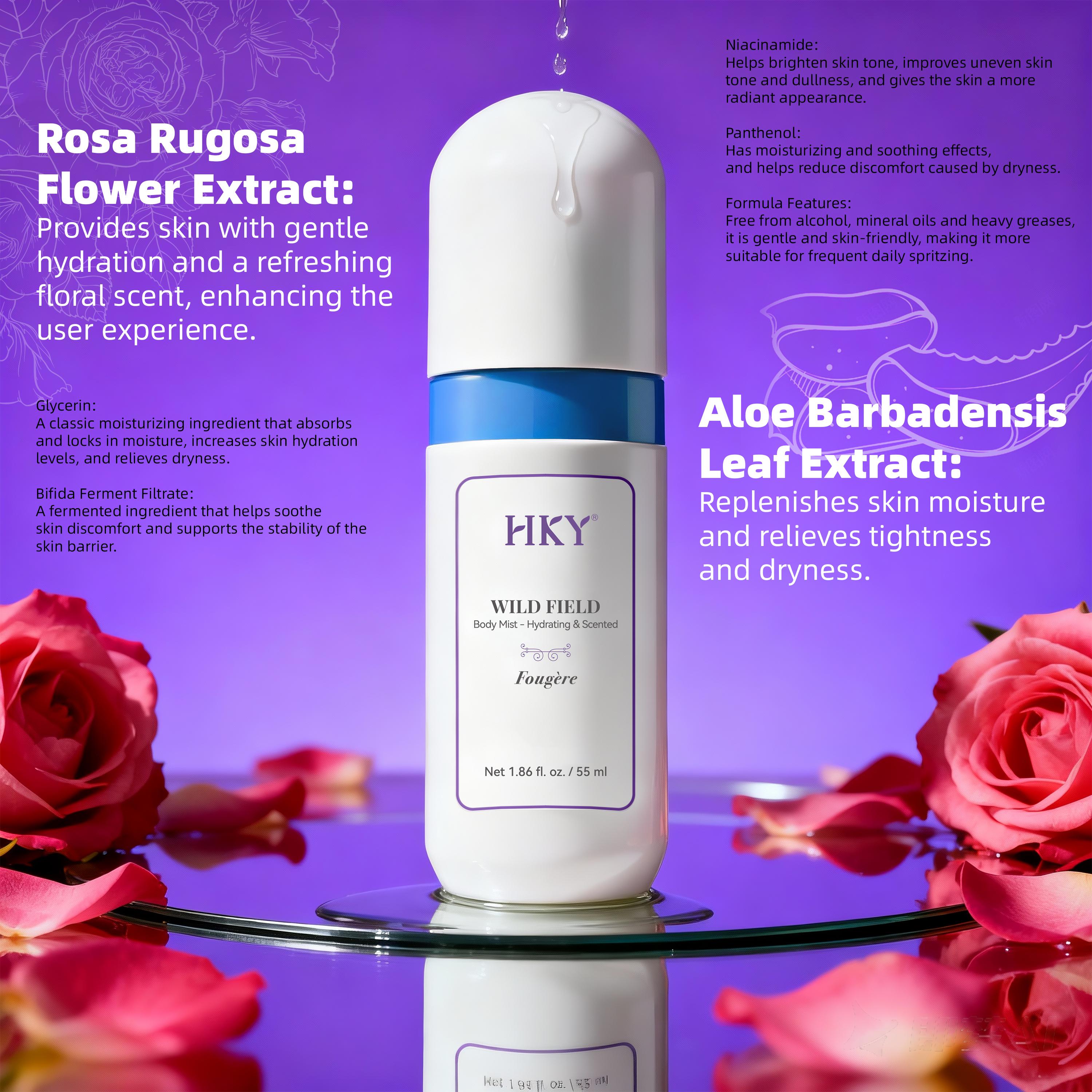 HKY Probiotic Body Serum Mist | Bifida Repair & Instant Glow Niacinamide Body Serum - Alcohol-Free Deep Hydration Mist(55ml)