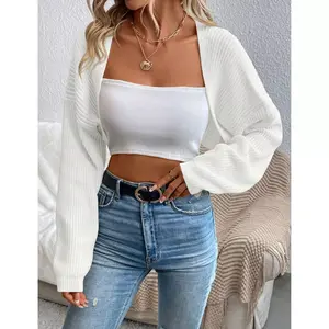 Women's Lightweight Shrug Sweater for Dresses & Tops Long Sleeve Open Front Knit Crop Bolero Cardigan