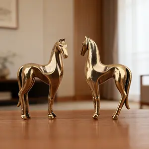 Brass Horse Figurine, 2026 New Home Decor, Living Room Wine Cabinet Office Desktop Lucky Horse Craft, Housewarming Opening Gift, Home Ornaments