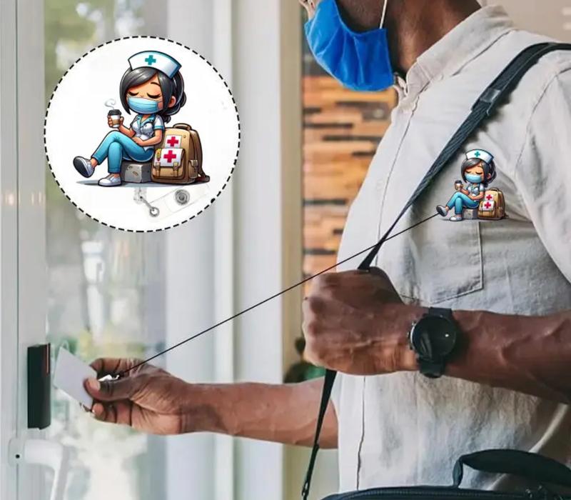 Retractable Medical Badge and Pass Holder Reel with ID Clip, Nursing and Office Badge Reel