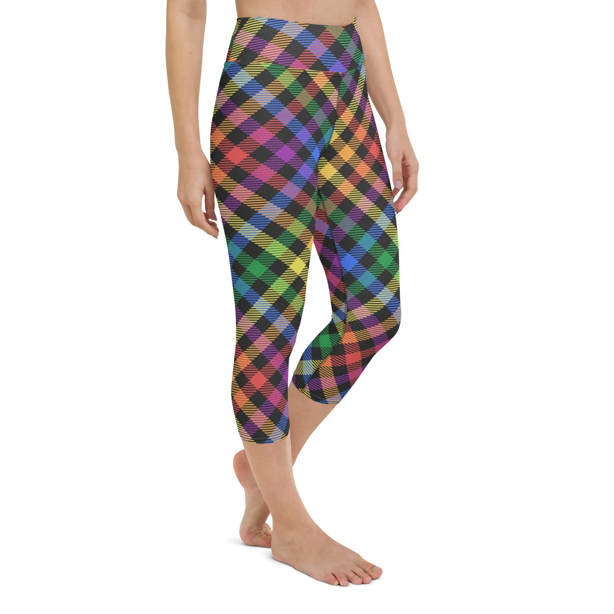 Colorful Plaid Yoga Capris