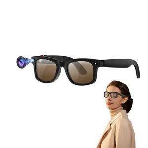 AI Smart Glasses for Video Recording with Camera (5MP Interpolation ), 2MP Anti-shake Camera , 1080P Video Sport Glasses,  AI Assistant, AI Translation, Hands-Free Calls, Music, 3 Lenses (Transparent Anti-blue Lenses + Sunglasses Lenses+Brown Lenses)