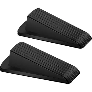 2 Pack Premium Rubber Door Stopper Wedge for Bottom of Door Heavy Duty Security Door Stop for Carpet