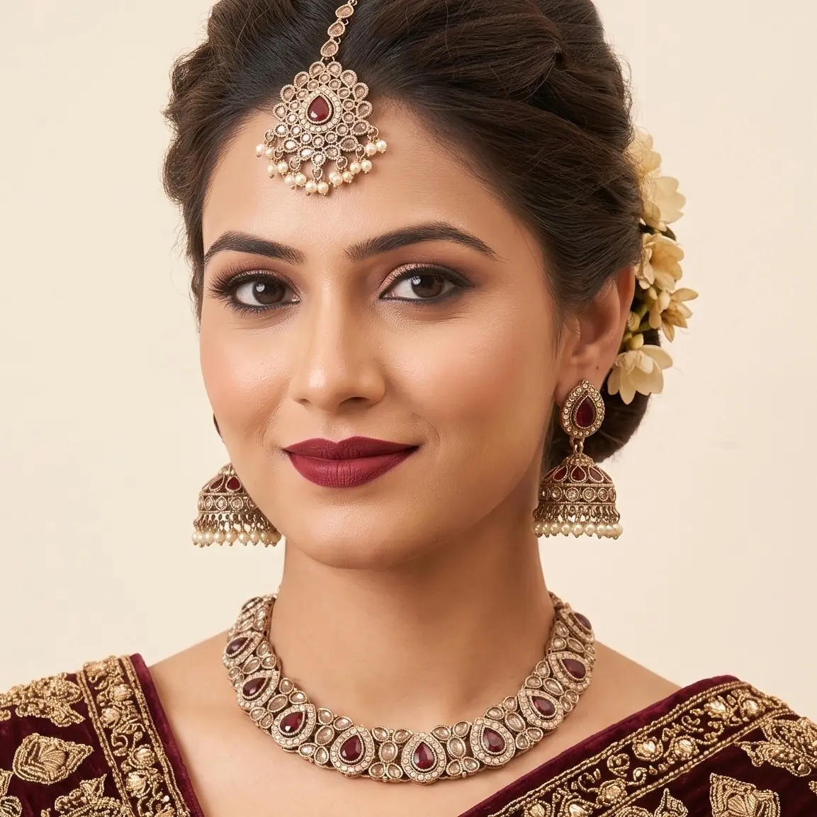 Meena Polki lightweight Bollywood necklace Set