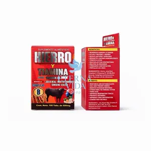 Hierro y Tiamina Capsules - 100 Edible Tablets for Healthcare - 500mg Each - Essential Iron and B1 Vitamin Supplement