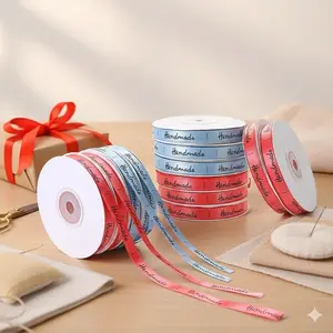 Vintage-Inspired Printed Ribbon Roll, Tear-Resistant & Fade-Proof Gift Wrap Ribbon, Eco-Friendly Craft Ribbon for Bow Making, DIY Hair Accessories, Dorm Room Decor, Gift Wrapping Supplies