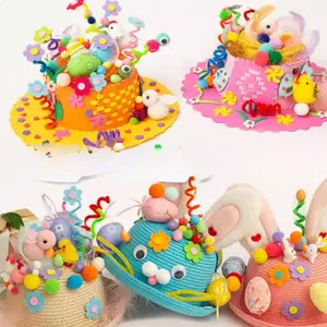 Easter DIY Egg Hat - Handmade Rabbit Straw Hat - Perfect for Kindergarten Crafts, Family Activities & Holiday Celebrations