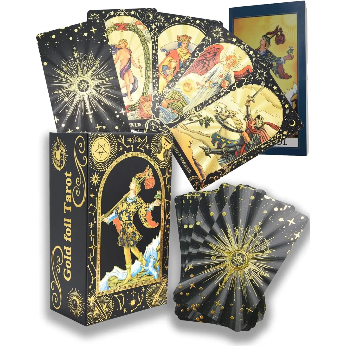 Gold Foil Rider-Waite Tarot Deck — Luxury Collector Edition 78 Cards