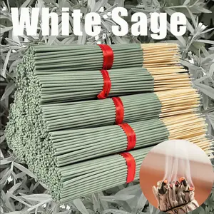 Wholesale 8.7 Inch Sage Incense Sticks, Natural Powder Material, Ideal for Outdoor Camping, Garden, Hiking, Long-Lasting Aroma Burn Time, Fragrance Incense