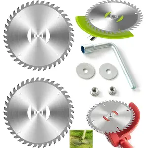 7 count Grass Trimmer  Heads Replacements and Nut - 6" x 40  Carbide Tipped Weed Wacker , Metal   Replacement Suitable for  Electrical Weed Wacker stringless Weed Eater