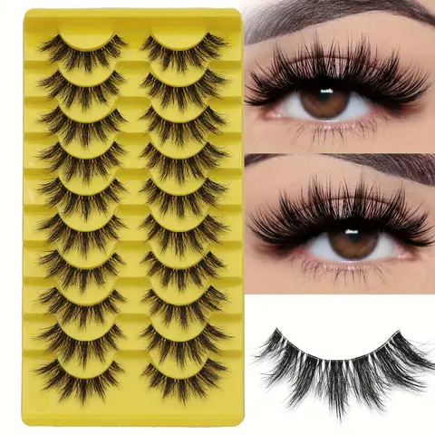 DIY Luxury Faux Mink Eyelashes, Synthetic Lashes, Thick Natural Look with Dramatic Cat Eye Style, Reusable for Beginners, Various Lengths 6-15mm High Quality Eyelashes, Fluffy Eyelashes, Diy Makeup Lashes