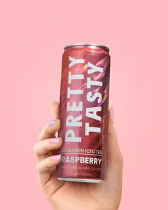 Pretty Tasty Collagen Raspberry Iced Tea (12 cans)
