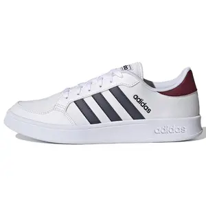 Adidas Neo Breaknet Fabric Synthetic Leather Casual Low-Top Skate Shoes for Men in White and Blue