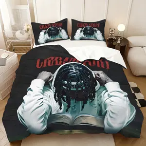 3Pcs King Von Crazy Multi three-piece set, Bedroom Bedding Set, including 1 quilt cover and 2 pillowcases (without core), whether placed in the master bedroom, guest room or dormitory, can add a warm atmosphere to the space