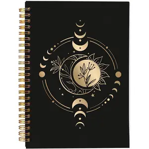 Sun and Moon Notebook, Boho Aesthetic Notebooks, Witchy Journal, Witchy Gifts for Women, Mystical Celestial Spiral Notebook Journal 5.5x8.3