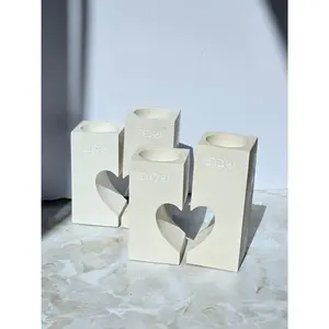 Shabbat Shalom Candle Holders – Heart Edition