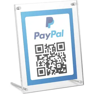 QR Code Signs, 6 x 8 Inch Clear QR Code Menu with Metal Stand, Cash App Acrylic Holders - 1 Pack