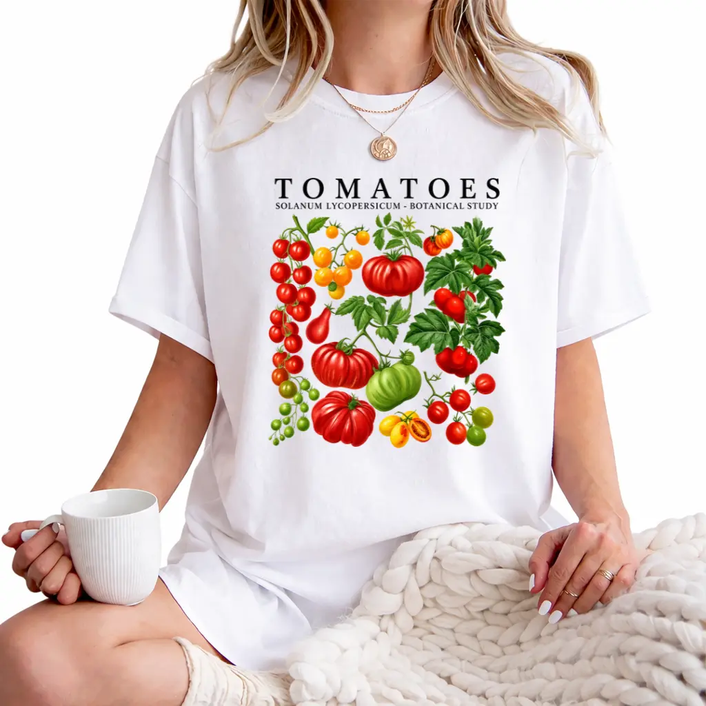 Tomato Shirt , Fruit Shirt, Botanical Shirt, Clothing Vegan Shirt, Garden Shirt, Vegetable Shirt, Aesthetic Shirt