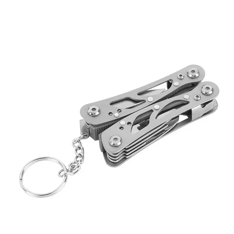 Silver Color Folding Pliers, Stainless Steel Outdoor Multi-Functional Mini Tool for Home and Repair, Versatile Camping and Household Pliers