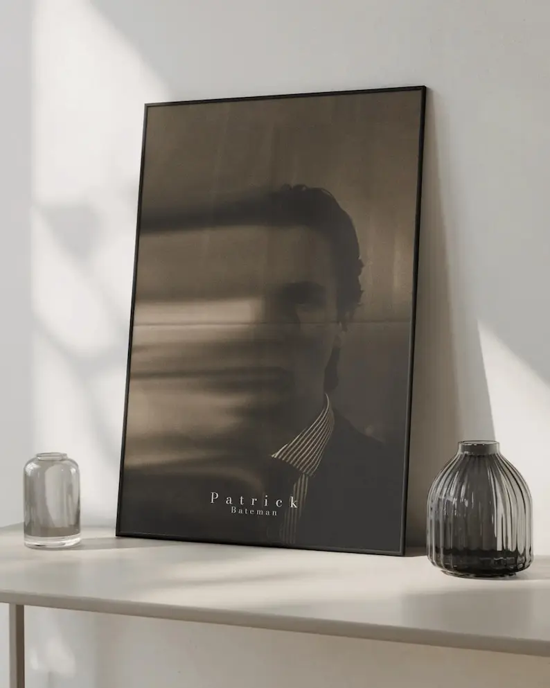 Patrick Bateman Blurry Aesthetic Poster, American Psycho Movie Art Print