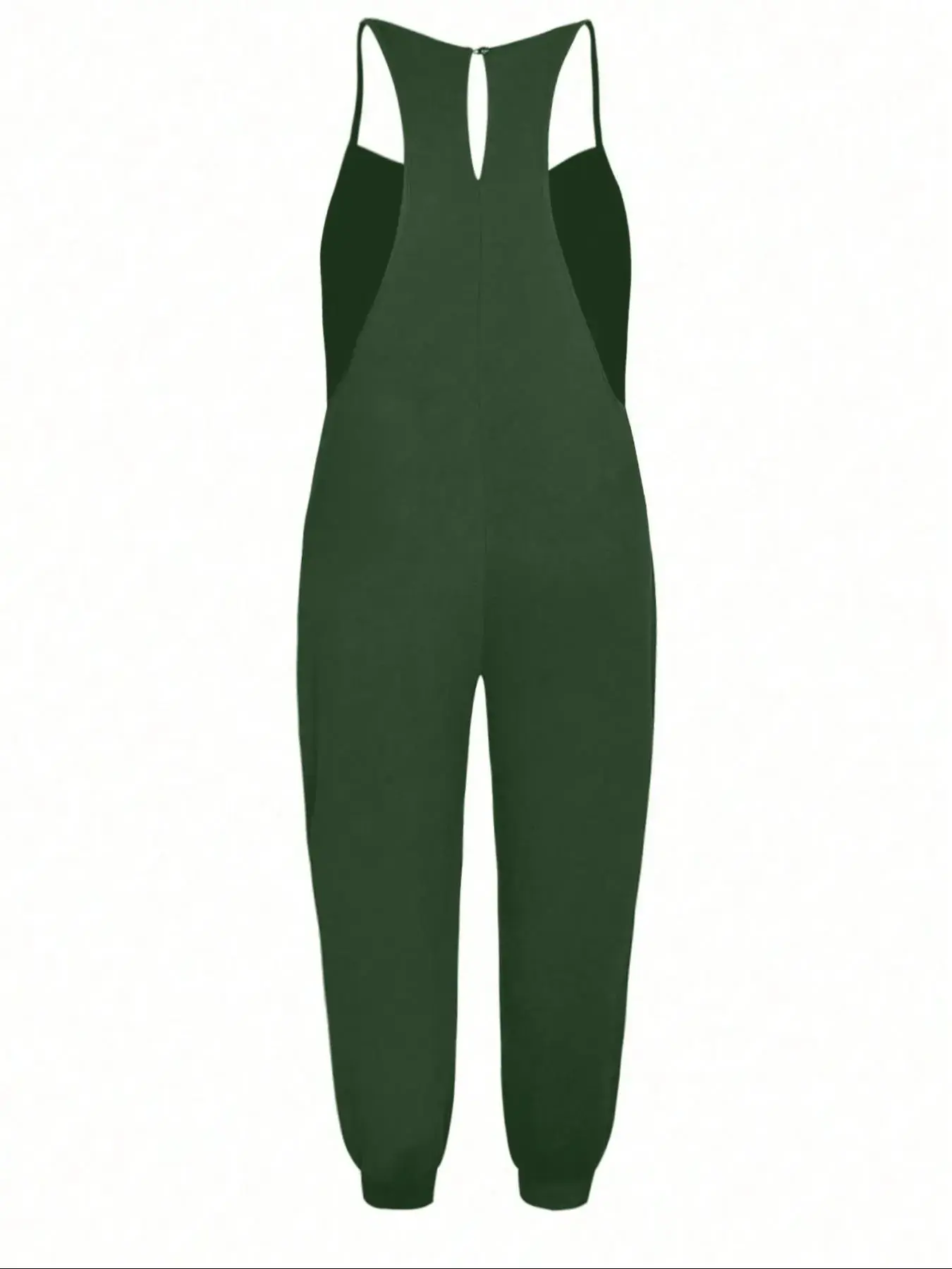 [Plus Size] Solid Color Cami Jumpsuit, Casual Comfy Jumpsuit, Casual Sleeveless Spaghetti Strap Jumpsuit for Summer, Casual Fitted Jumpsuit, Women's Clothes for Daily Wear, Womenswear, Stretchy Overalls, Casual Jumpsuits, Stylish Jumpsuit