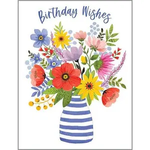 Birthday Card - Birthday Flower Vase
