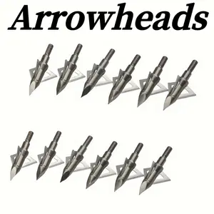 12 PCS Arrowheads, 100 Grains – Lightweight & Durable, Suitable for Professionals and Beginners Alike, Universal Threaded Arrowheads, Essential Accessories for Daily Archery Practice