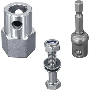 Hardware Haven Upgraded Stainless Steel Trailer Drill Adapter Kit with 1/2 Inch Socket Adapter Bit for Cordless Drills Universal Replacement for Top Wind Trailer Crank Handle