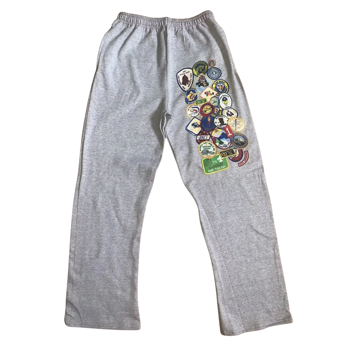 Grey Boyscout Patchwork Sweatpants straight-leg pant baggy sweats